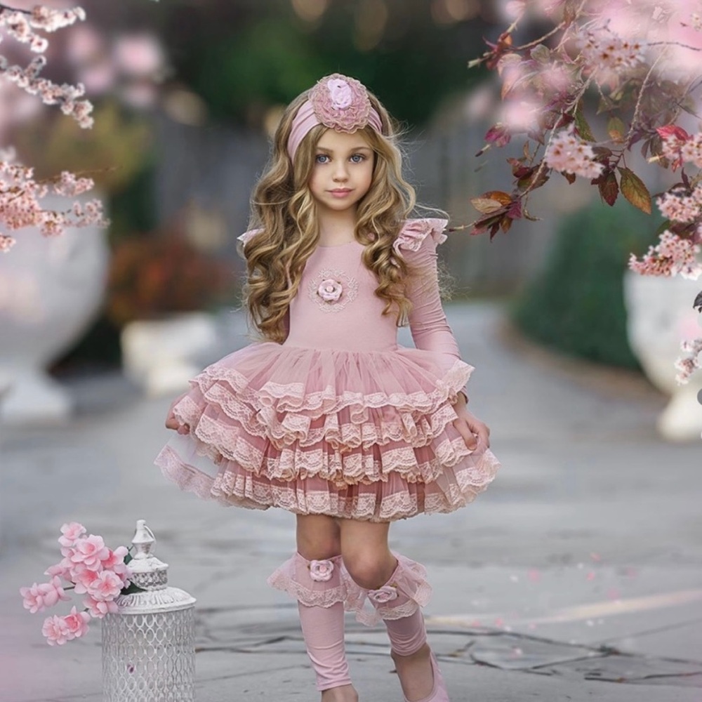 Dollcake Roseanna Tutu sizes 5T, 7Y and Headbands size M